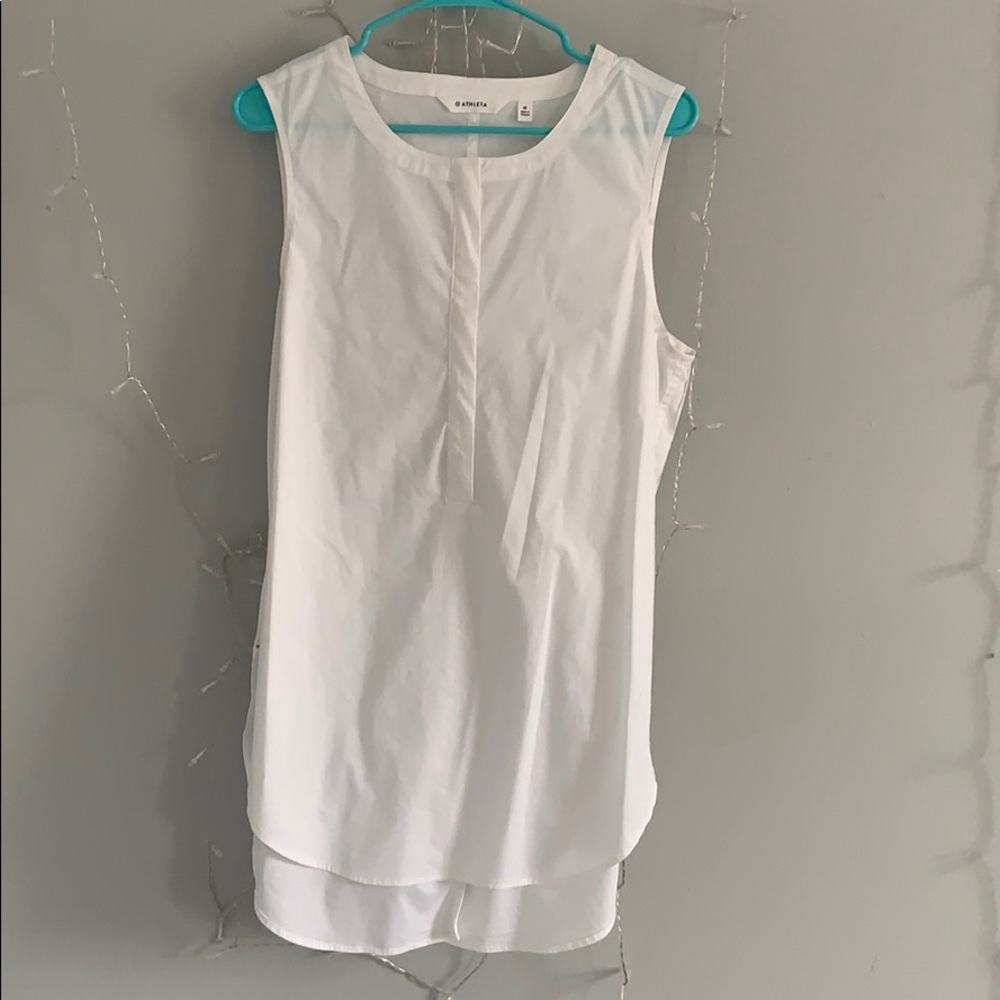 White sleeveless athleta top
